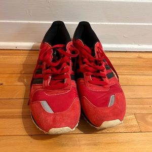 Men’s size 12 red adidas shoes in good used condition.